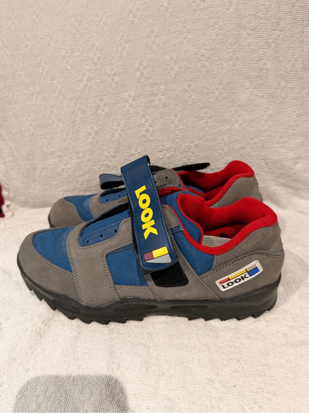 LOOK Women's Cycling Shoes Size 43 Gray Blue Hook & Loop Lace Up